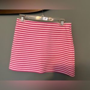 Lilly Pulitzer pink and white striped knit mini skirt